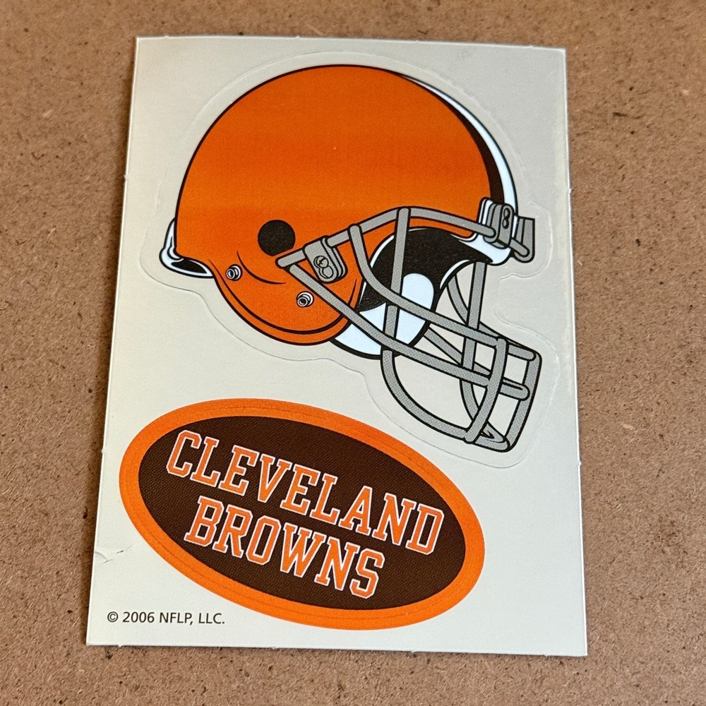 NFL Cleveland Browns Helmet Sticker Metallic Kiss-Cut Decal Orange 2006 Vintage